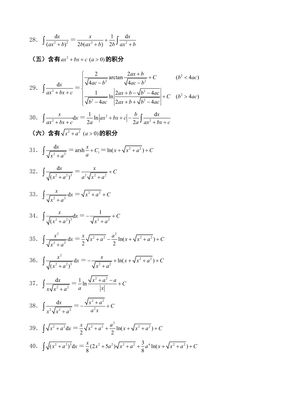 积分公式数学学习方法技巧 